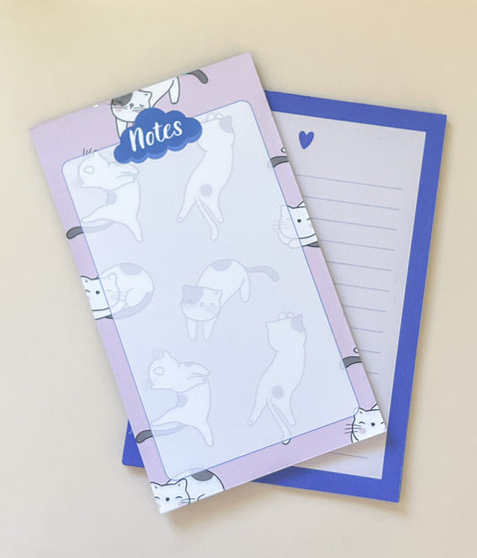 Sleepy Cat Notepad and Minimal Heart Notepad Bundle